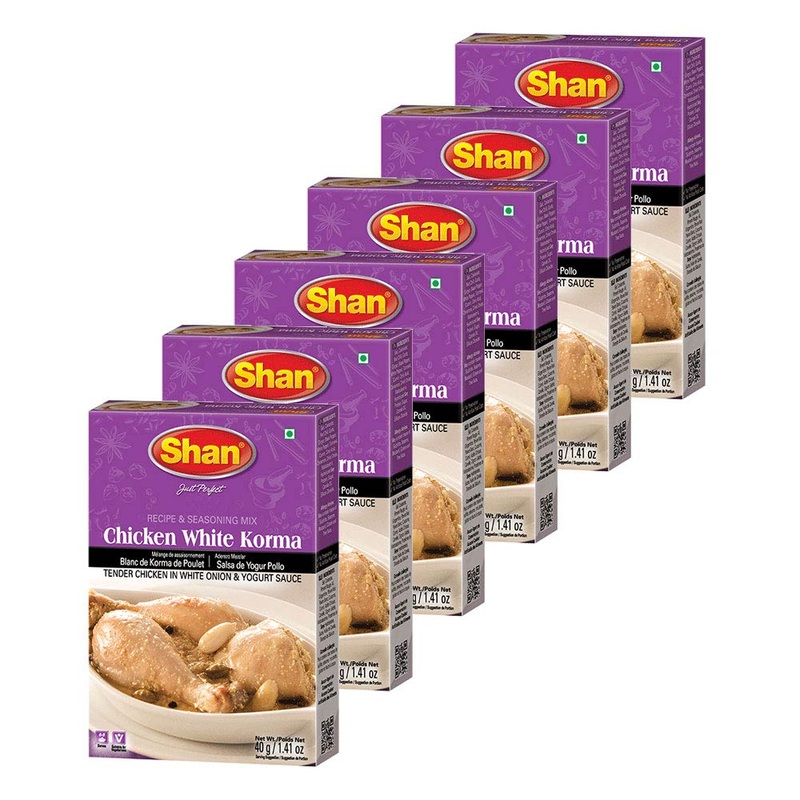 Shan Chicken White Korma Masala And Seasoning Mix 1.41 Oz (40G) - Spice Powder For Tender Chicken In White Onion And Yogurt Sauc
