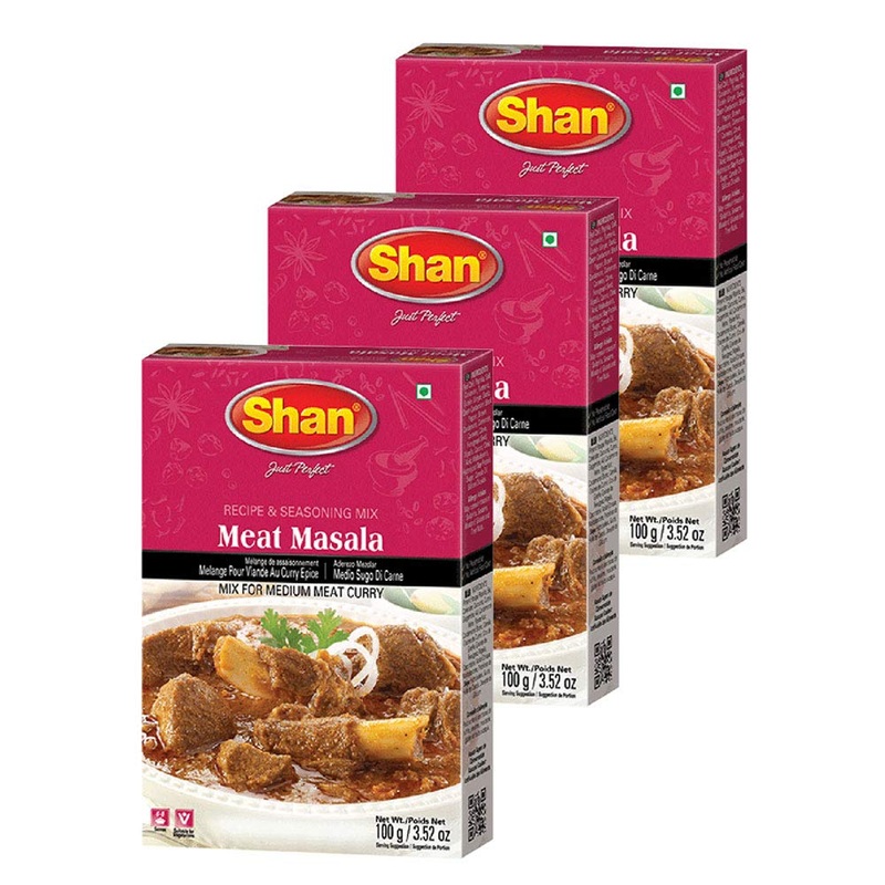 Shan Meat Masala Seasoning Mix (100G) - Authentic Indian Spices For Flavorful Meat Curry - Ideal For Mutton & Chicken Dishes (Pa
