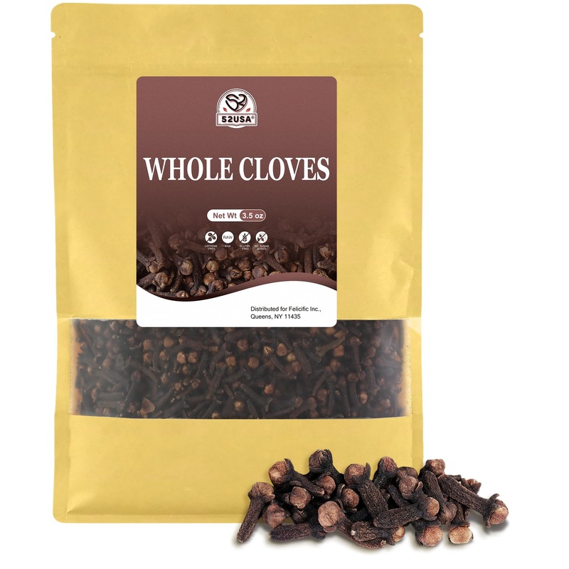 52Usa Cloves Whole 3.5 Oz (Pack Of 1), Great For Food, Tea, Baking And Meats, All Natural | Non Gmo | Kosher | Vegan | Gluten Fr