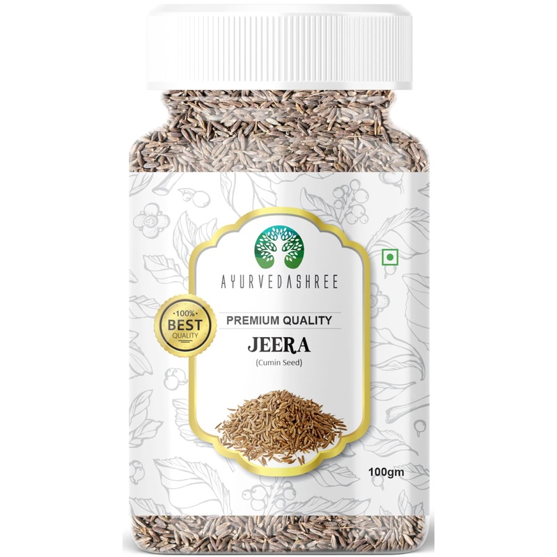 Ayurvedashree Cumin Seeds Whole (Jeera) Spice 100G, All Natural | Premium Quality |100% Pure | Non-Gmo | Vegan | Indian Origin |