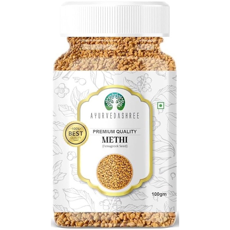 Ayurvedashree Fenugreek (Methi) Seeds Whole 100Gm | Trigonella Foenum Graecum | All Natural | Vegan | Non-Gmo | Indian Origin, U
