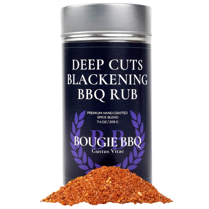 Deep Cuts Blackening Bbq Rub & Seasoning | Gourmet Seasoning | Artisanal Spice Blend | 7.4 Oz (209G) | All Natural | Non Gmo | S