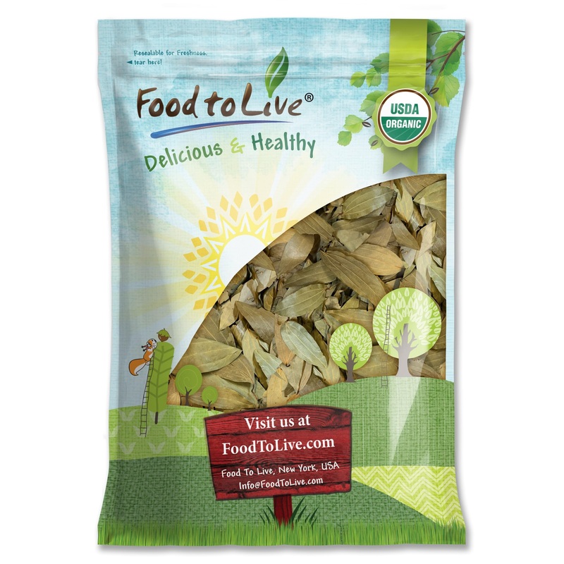 Food To Live - Organic Whole Indian Bay Leaves, 5 Ounces - Non-Gmo, Dried, Kosher, Vegan, Bulk, Great For Cooking, Spicing And S