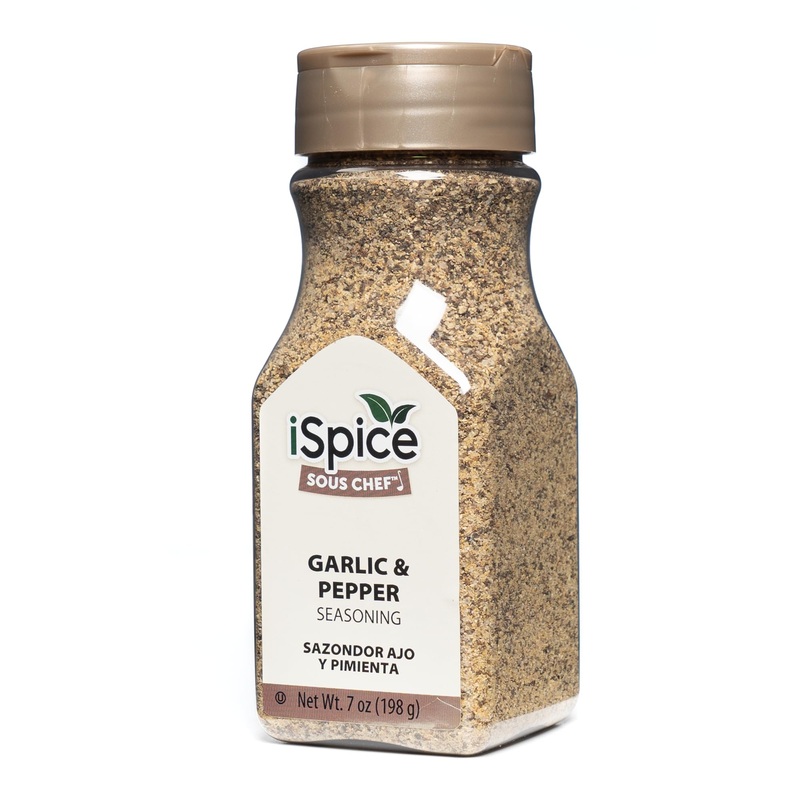 Ispice Garlic Pepper Spices And Seasonings For Cooking, Garlic Pepper Seasonings, 7 Ounce Garlic Herb Seasoning Black Pepper Gar