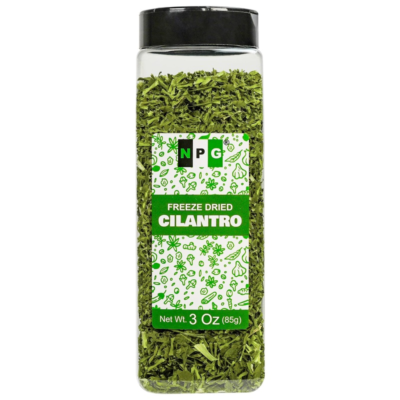 Npg Freeze-Dried Cilantro Leaves 3 Oz, Fresh Dehydrated Coriander Flakes, Dhania Leaves, Lime Seasoning, Mexican Spices, Perfect