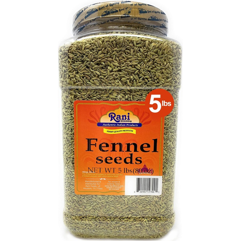 Rani Fennel Seeds (Saunf Sabut) Whole Spice 80Oz (5Lbs) 2.27Kg Bulk Pet Jar ~ All Natural | Gluten Friendly | Non-Gmo | Vegan |