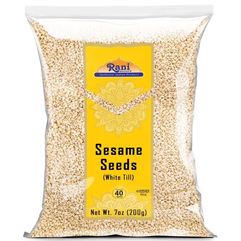 Rani Sesame Seeds Whole White, Hulled (Till) 7Oz (200Gm) ~ All Natural | Gluten Friendly | Non-Gmo | Kosher | Vegan | Indian Ori