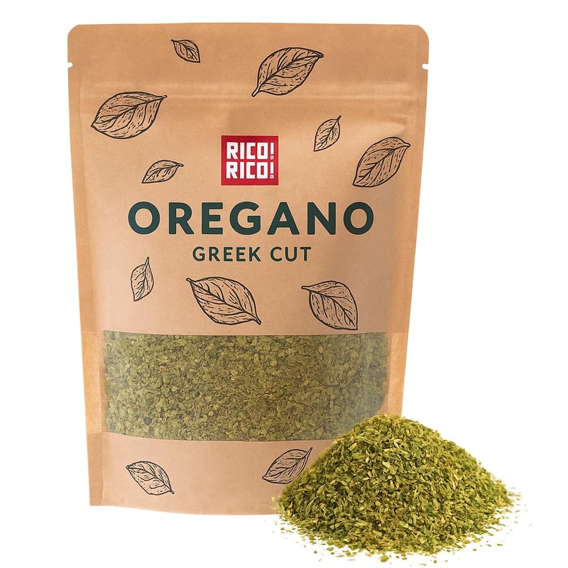 Rico Rico Mexican Oregano - Premium Greek-Cut Dried Oregano, Great For Mexican Cuisine, Tex-Mex Recipes, Resealable Bag (3 Ounce