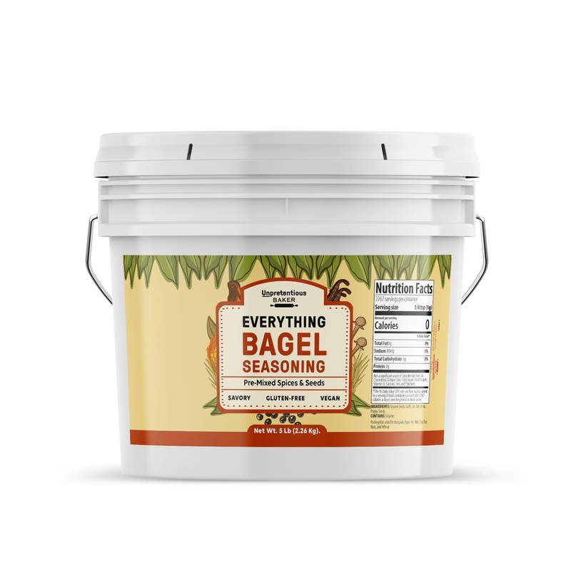 Unpretentious Everything Bagel Seasoning, 1 Gallon Bucket, Add Texture & Flavor To Any Recipe, Mix Of Sesame Seeds, Garlic, Onio