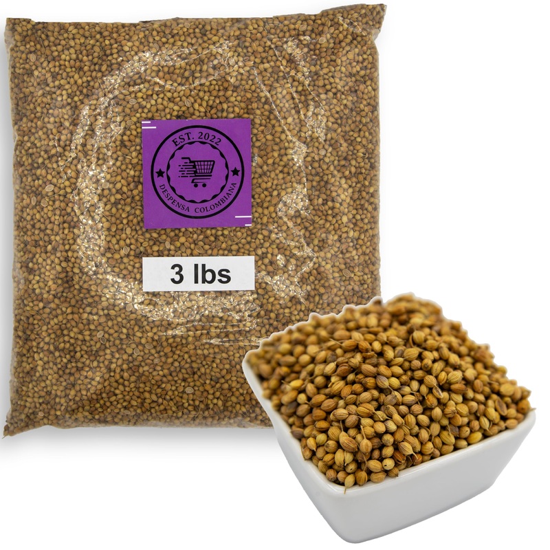 3 Lbs Coriander Seeds - Despensa Colombiana Cilantro Seed - Bulk Coriander Seeds Whole 3 Lbs - Semillas De Cilantro - Ideal For