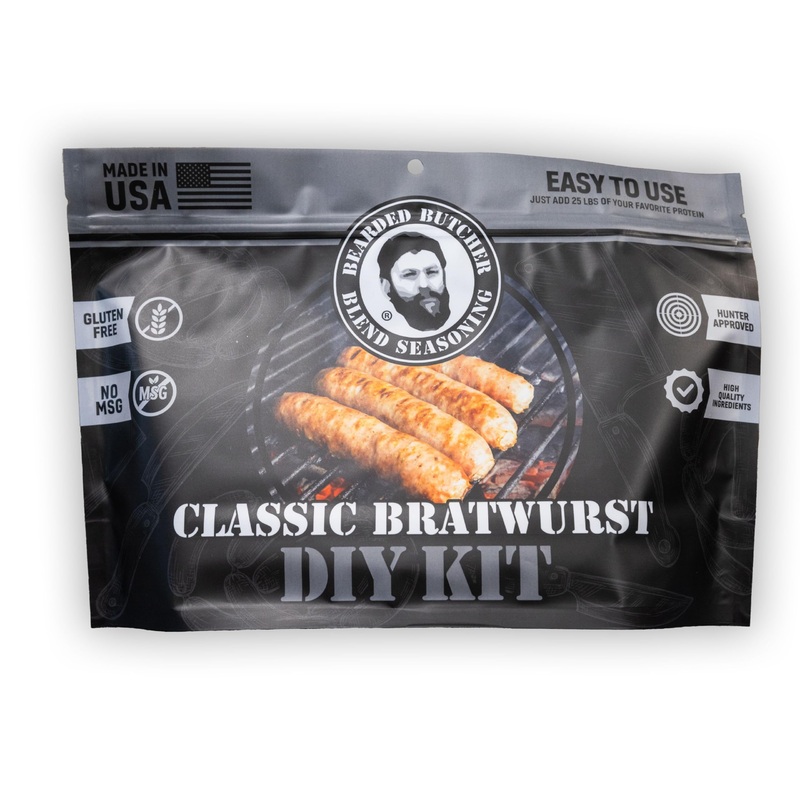 Bearded Butchers Diy Classic Bratwurst Kit - Seasons Up To 25 Lbs Of Meat For Authentic Homemade Brats - Use As A Base For Custo