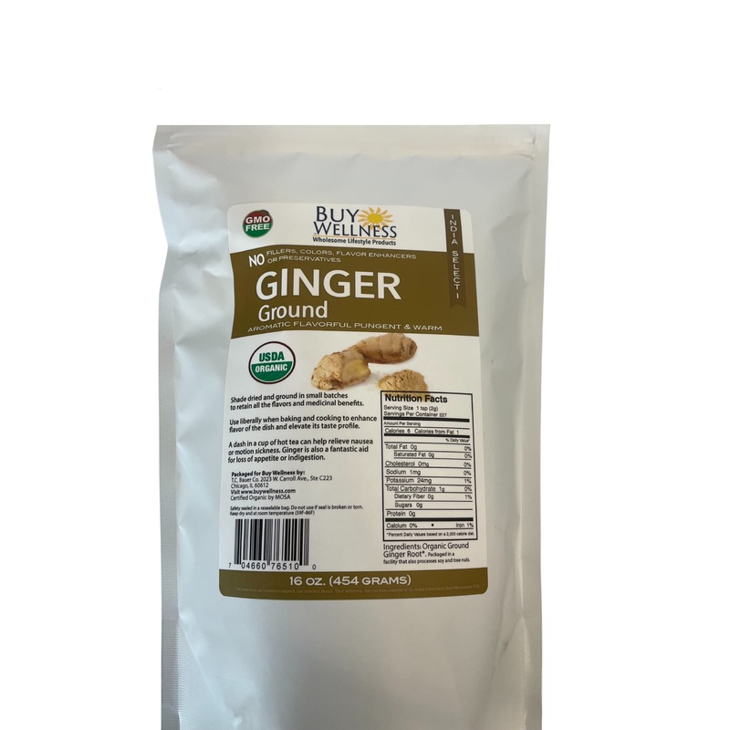 Buy Wellness Ginger Ground Certified Organic Ginger Root Powder Non Gmo,Ethically Traded, Zingiber Officinale Small Batch Proces