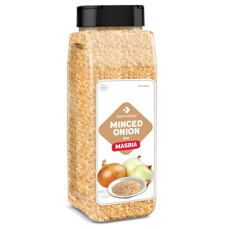 Dependable Foods Minced Onion - 6 Oz. Jar - 100% Natural, Kosher, Dehydrated Onion Flakes Convenient Versatile Seasoning - Non-G