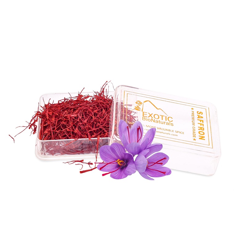 Exotic Bionaturals Saffron 1 Gram | Super Negin Grade A+ Saffron Threads | Pure All Red Saffron Spice For Culinary Use As Paella