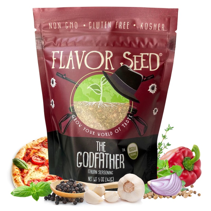Flavor Seed Godfather Organic Italian Seasoning For Pasta Salad, Tomato Sauces, Pizza Toppings, Organic Salad. Mediterranean Ble