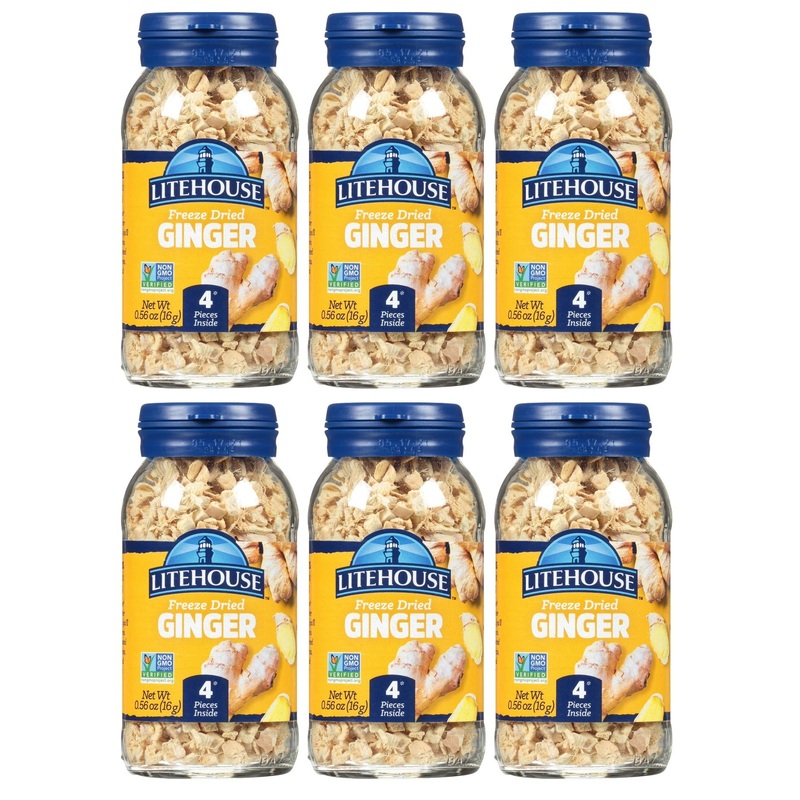 Litehouse Freeze Dried Ginger - Substitute For Fresh Ginger, Frozen Ginger, Equal To 4 Ginger Bunches, Organic Dried Ginger Root