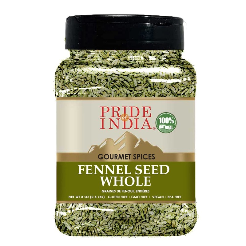 Pride Of India - Pack Of 6 - Fennel Seed Whole - Gourmet Spice - Fresh & Aromatic - Mouth Freshener - Gmo/Gluten Free - Flavorin