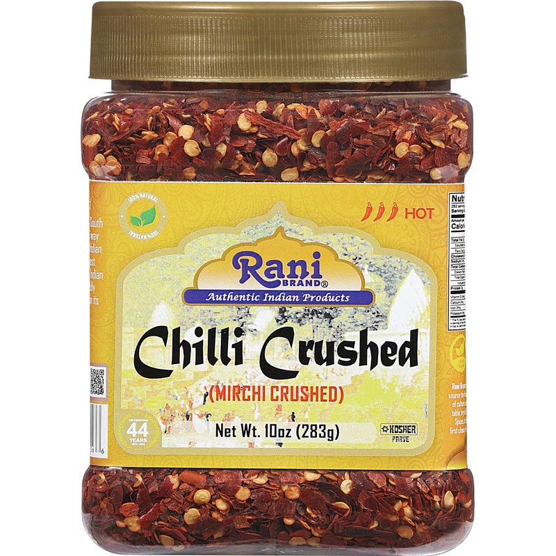 Rani Crushed Red Pepper Flakes Chilli (Pizza Type Cut) 10Oz (283G) Pet Jar ~ All Natural, No Color Added, Gluten Friendly | Vega