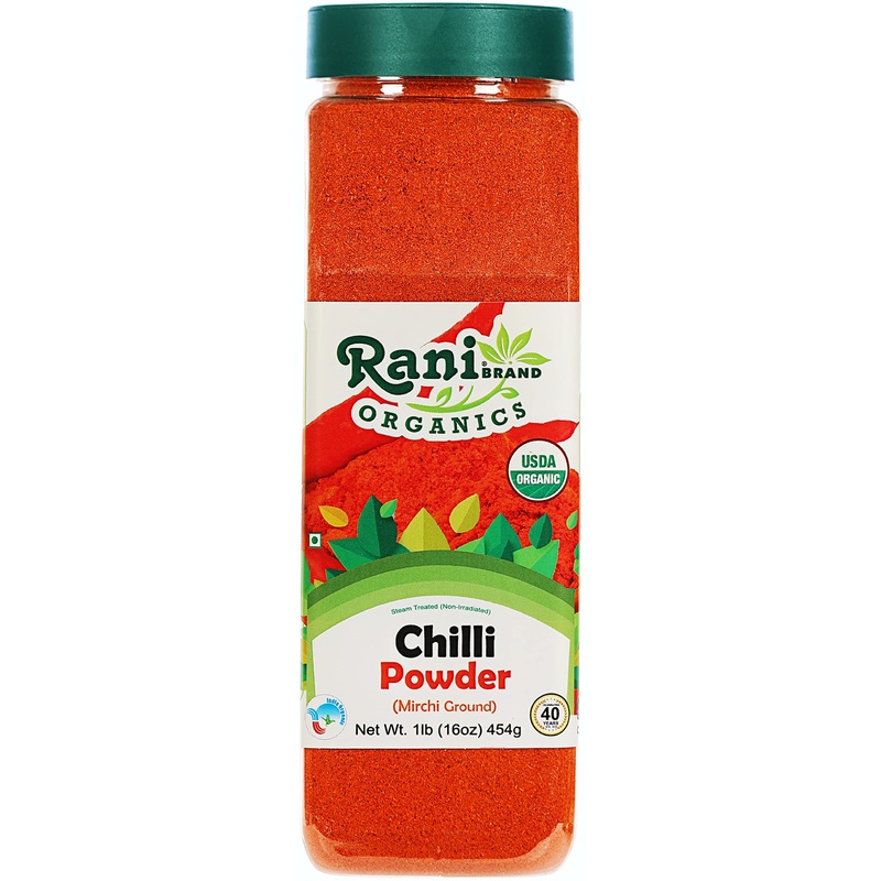 Rani Organic Chilli Powder (Mirchi Ground) 16Oz (1Lb) 454G Pet Jar ~ All Natural | Vegan | Gluten Friendly | Non-Gmo | Indian Or