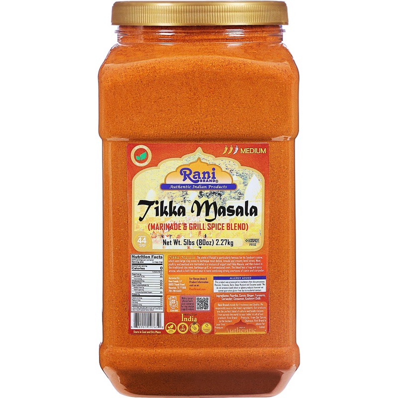 Rani Tikka Masala Indian 7-Spice Blend 80Oz (5Lbs) 2.27Kg Bulk Pet Jar ~ All Natural | Salt-Free | Vegan | No Colors | Gluten Fr
