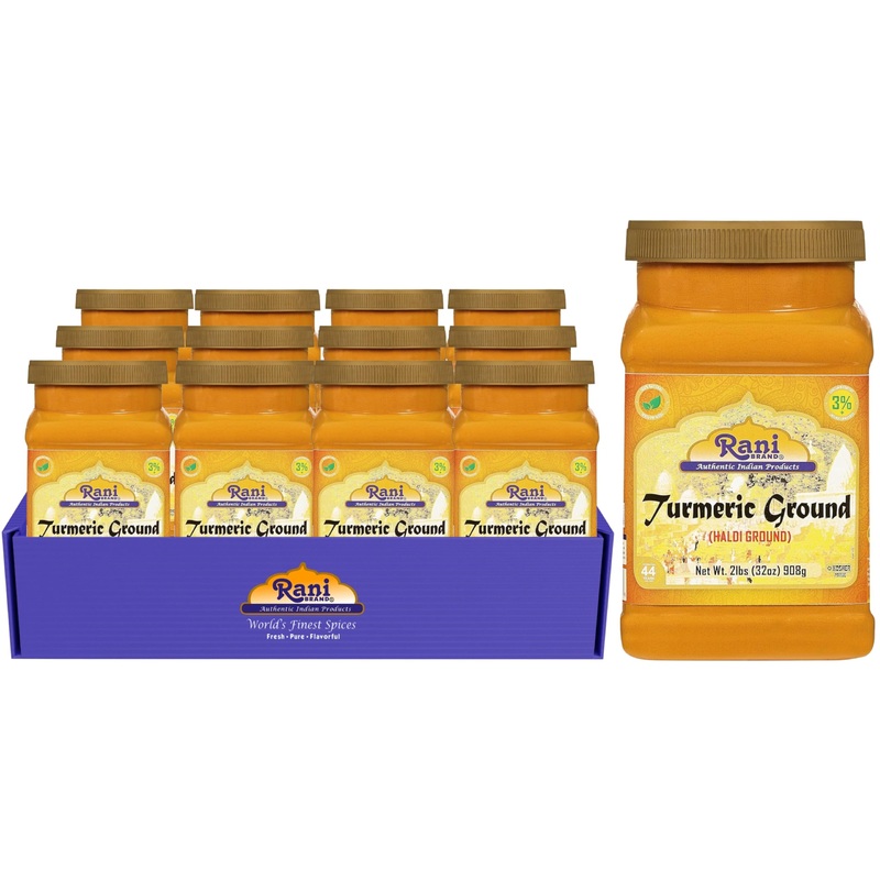 Rani Turmeric (Haldi) Root Powder Spice, (High Curcumin Content) 32Oz (2Lbs) 908G Bulk Pet Jar, Pack Of 12 ~ All Natural | 100%