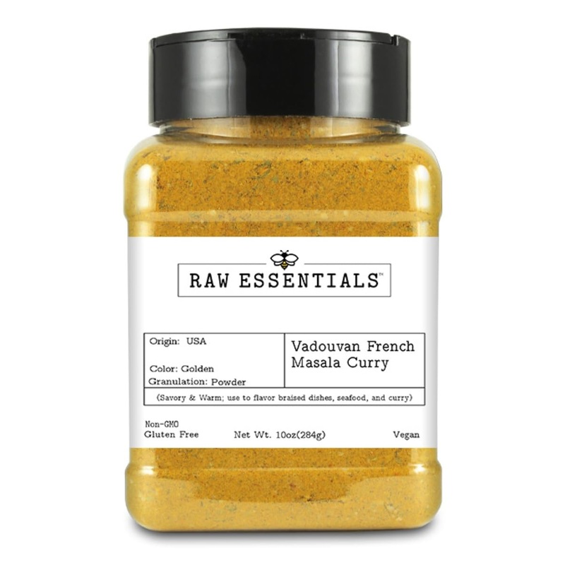 Raw Essentials Vadouvan Curry - French Masala - Savory And Warm - Great On Braised Dishes, Seafood, And Couscous - 10 Ounce Bott