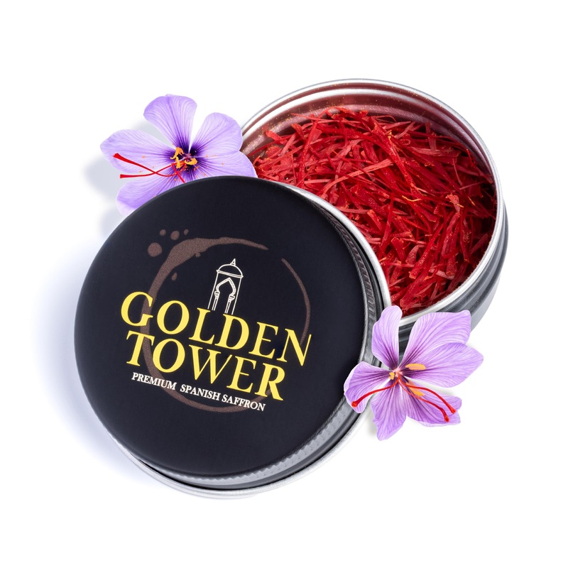 Saffron Threads By Golden Tower - Pure And Geniune All Red Saffron Strands - 0.035 Ounces / 1 Gram - Premium Grade Saffron Ideal
