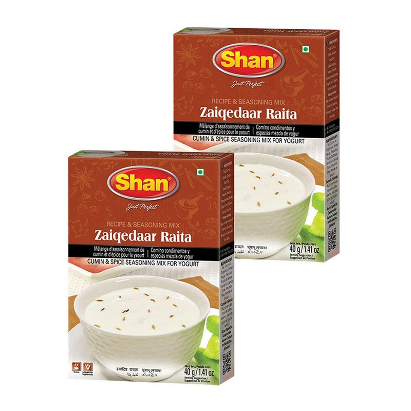 Shan Zaiqedaar Raita Recipe And Seasoning Mix 1.41 Oz (40G) - Cumin And Spice Seasoning For Yogurt Powder - Suitable For Vegetar