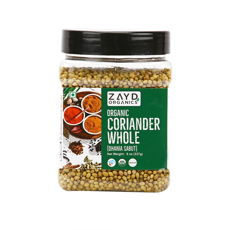 Zayd Organics Coriander Seeds 8Oz (227G) Dhania Whole (8Oz)