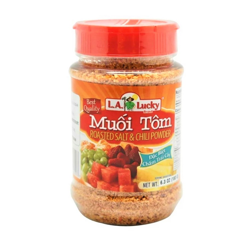 1 Pack - Roasted Shrimp Salt And Chili Powder - Muoi Tom - 6.3 Oz Per Bottle