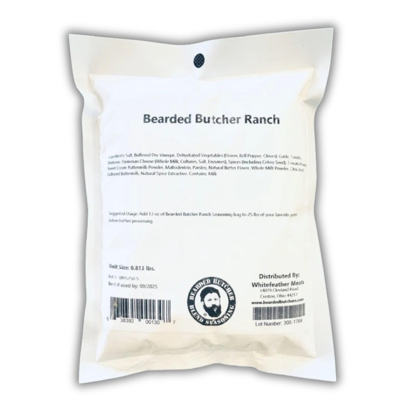 Bearded Butchers Ranch Seasoning, 13Oz - For Up To 25 Lbs Of Meat - Perfect For Chicken, Fries, Dips, Pizza, & More - No Msg Or