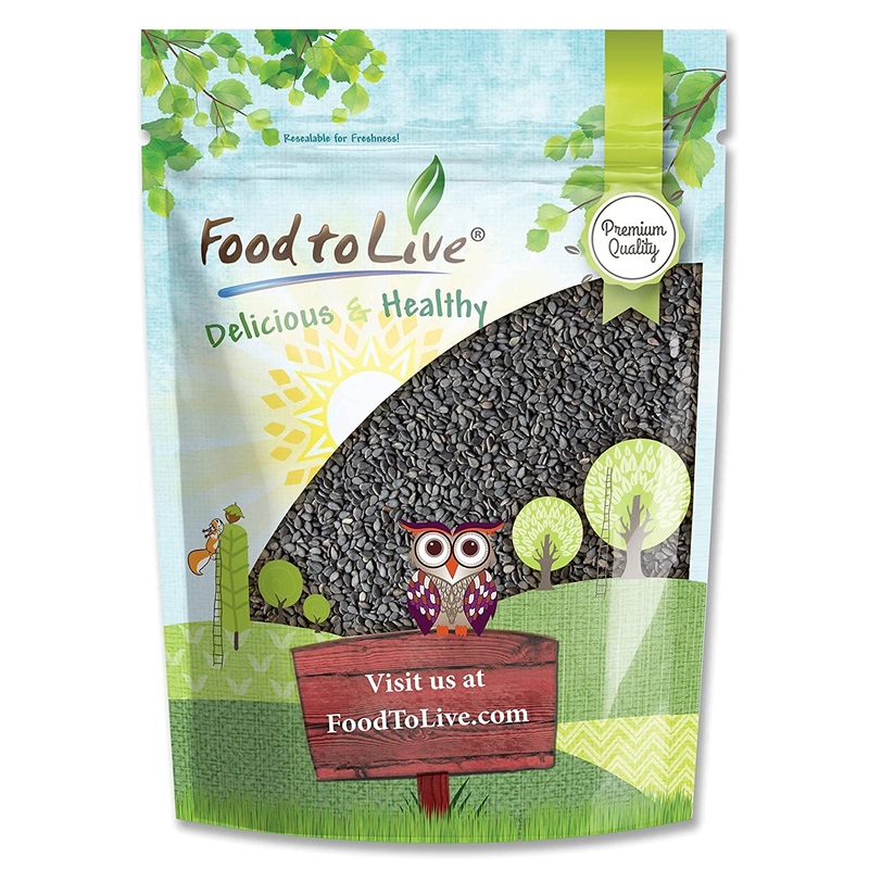 Black Sesame Seeds, 5 Pounds - Raw, Unhulled, Kosher, Vegan, Bulk, Kala Til