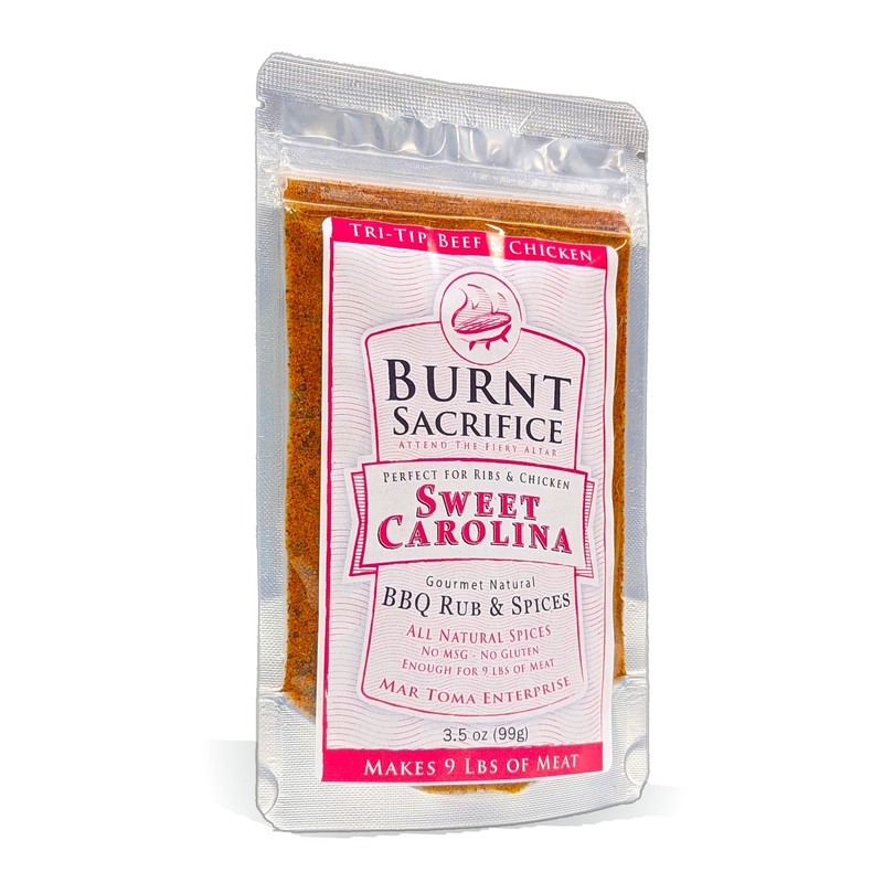 Burnt Sacrifice Sweet Carolina Style Gourmet Bbq Spice Dry Rub Seasonings (3.5 Ounce Bag Makes Over 20 Pounds) Pork Ribs Chops C