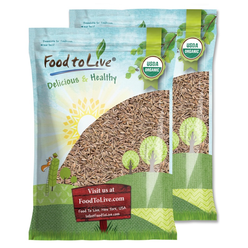 Food To Live Organic Cumin Seeds, 10 Pounds - 100% Natural, Non-Gmo, Aromatic Seasoning, Perfect For Spices, Baking And Pickling