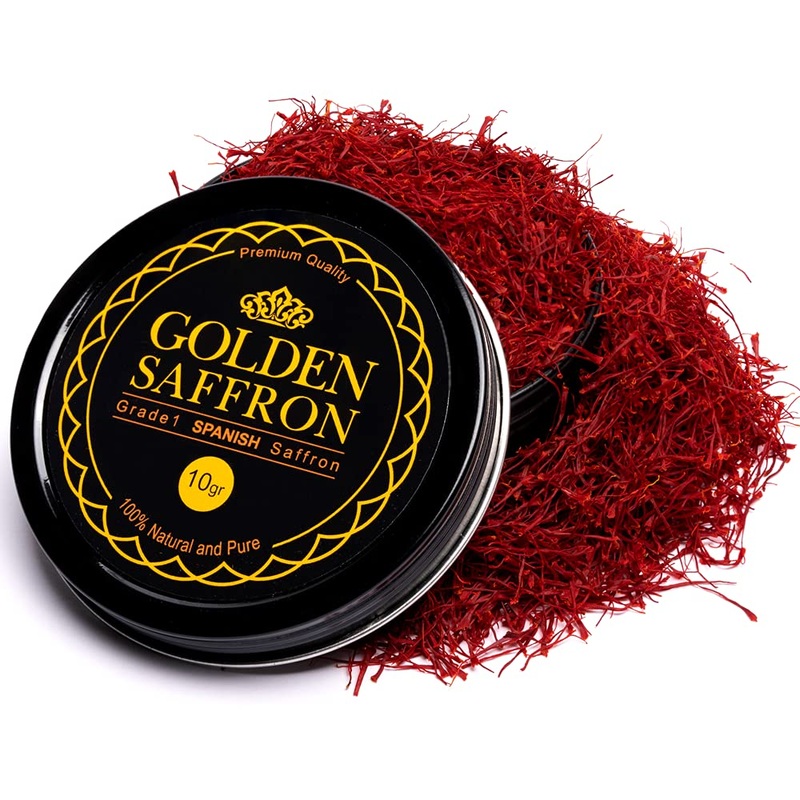 Golden Saffron, Premium Spanish Saffron Threads, Pure Red Spanish Saffron Spice Threads, For Culinary Use Such As Tea, Paella Ri