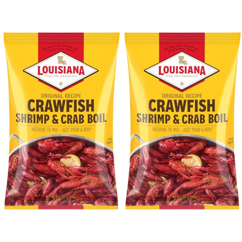 Louisiana Fish Fry Crawfish, Shrimp & Crab Boil Seasoning, 4.5 Pounds (Pack Of 2) - Perfectly Spicy - Complete Boil Seasoning Fo