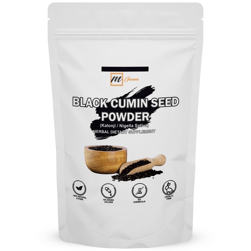 Mganna Dry Black Cumin Seeds/Kalonji/Nigella Sativa Powder - 100% Pure And Natural 0.22 Lbs / 100 Gms