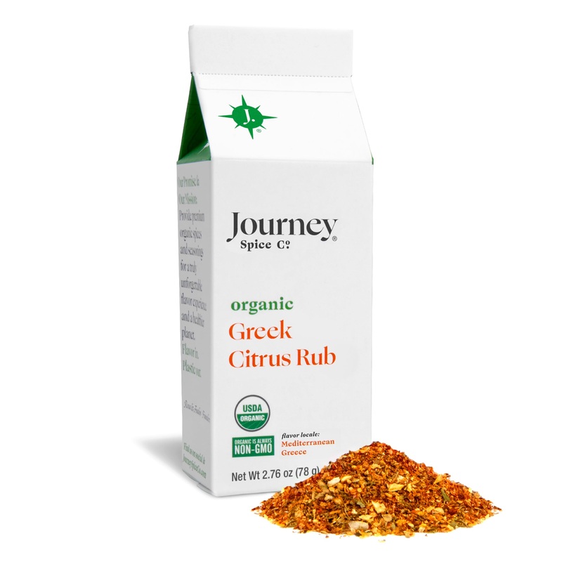 Organic Greek Citrus Rub By Journey Spice Co. | Gourmet Mediterranean Herb Spice Seasoning Blend For Fish, Chicken, Poultry, Veg
