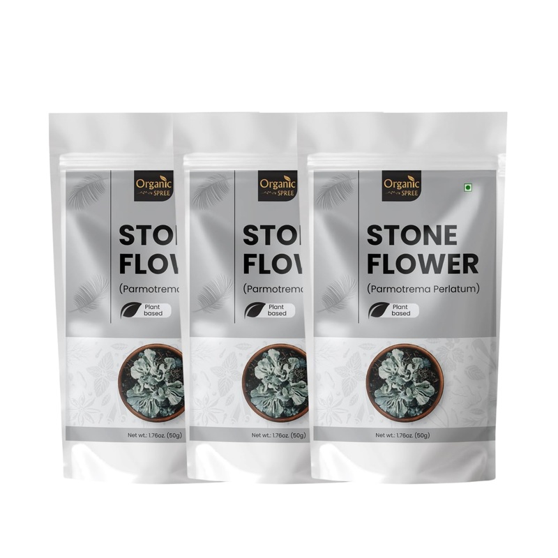 Organic Spree Stone Flower 50Gm (1.76Oz) Dagad Phool - Kalpasi - Pure And Natural 50Gm - Pack Of 3