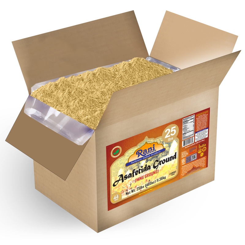 Rani Asafetida (Hing) Ground 400Oz (25Lbs) 11.36Kg Bulk Box ~ All Natural | Salt Free | Vegan | Non-Gmo | Kosher | Asafoetida In