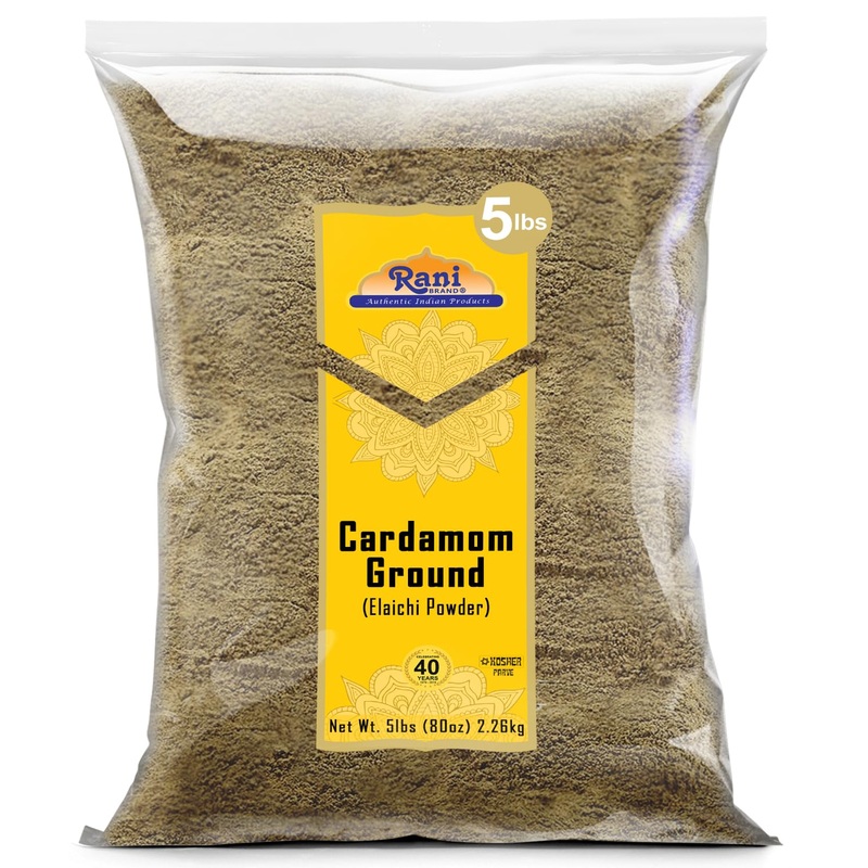 Rani Cardamom (Elachi) Ground, Powder Indian Spice 80Oz (5Lbs) 2.27Kg Bulk ~ All Natural | No Color Added | Gluten Friendly | Ve