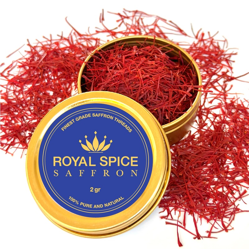 Royal Spice Saffron, Finest Pure Premium Super Negin Saffron Threads (10 Grams). For Rice, Tea, Paella, Desserts, And All Culina