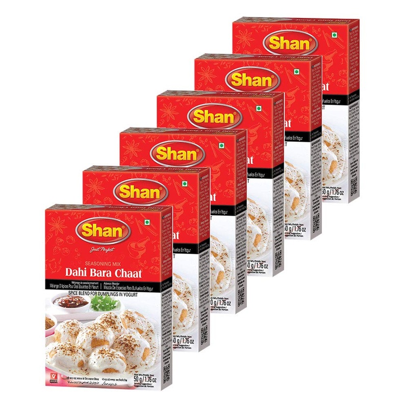Shan Dahi Bara Chaat Seasoning Mix 1.76 Oz (50G) - Spice Powder Blend For Traditional Dumplings In Yogurt - Suitable For Vegetar