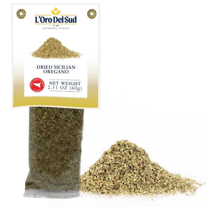 Sicilian Oregano Dried, 2.11 Oz (60 G), Seasoning, Herbs, Ground Dried Oregano Leaves With Intense Aroma, Italian Oregano, L'Oro