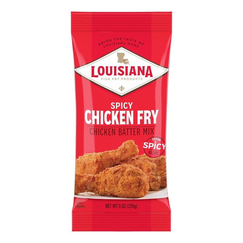 Spicy Chicken Fry Batter Mix 9 Oz. (Pack Of 1) - Seasoned And Ready To Use - Extra Spicy - Extra Crunchy - Filled With Cajun Fla