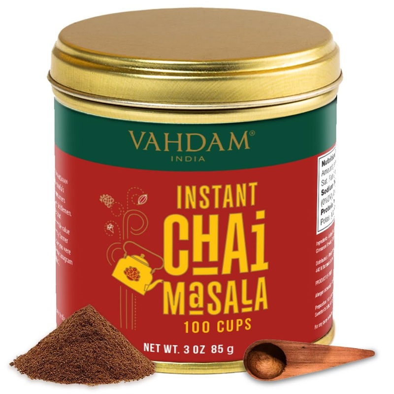 VAHDAM Instant Chai Tea, 3oz - Traditional Masala Chai for 100 Cups, Zero Calories, Unsweetened, Natural Spices, Free Bamboo Spoon