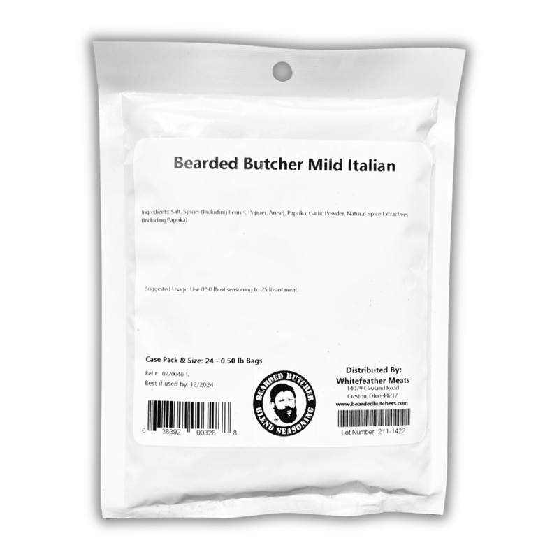 Bearded Butchers Mild Italian Seasoning, 8 Oz - Seasons Up To 25 Lbs Of Meat - Classic Blend With Fennel, Paprika & Garlic - Per