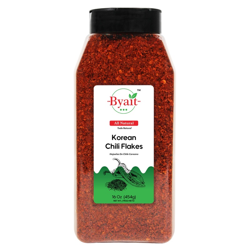 Byait Gochugaru Korean Chili Flakes 16 Oz (1 Lb), Medium Hot, 100% Pure Red Chili Pepper Flakes For Authentic Korean Cooking, Ki
