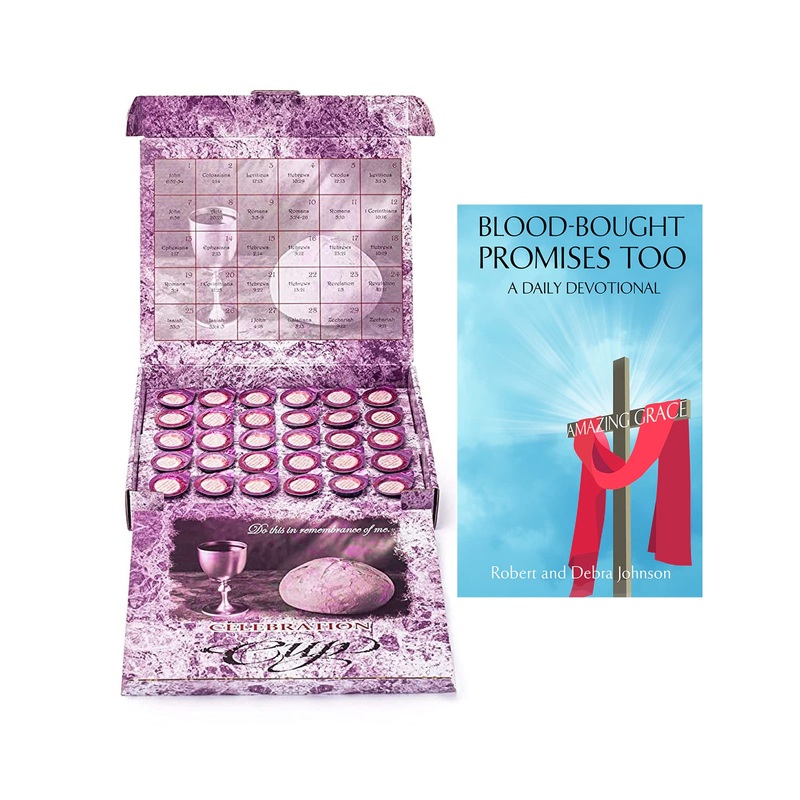 Celebration Cup, Grape Juice And Wafer Communion Cups Set With A 30-Day Devotional, Pack Of 30
