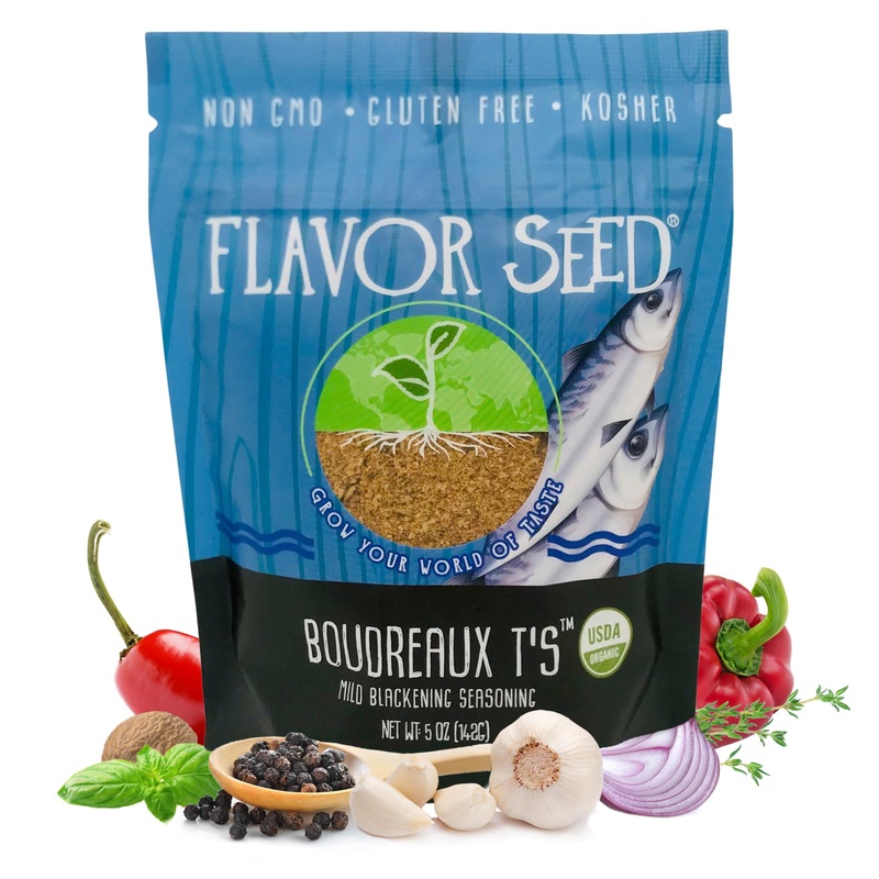 Flavor Seed Blackened Seasoning Boudreaux T'S, Organic Ingredients, Gluten Free Cajun Blackening Seasoning For Meat And Seafood,